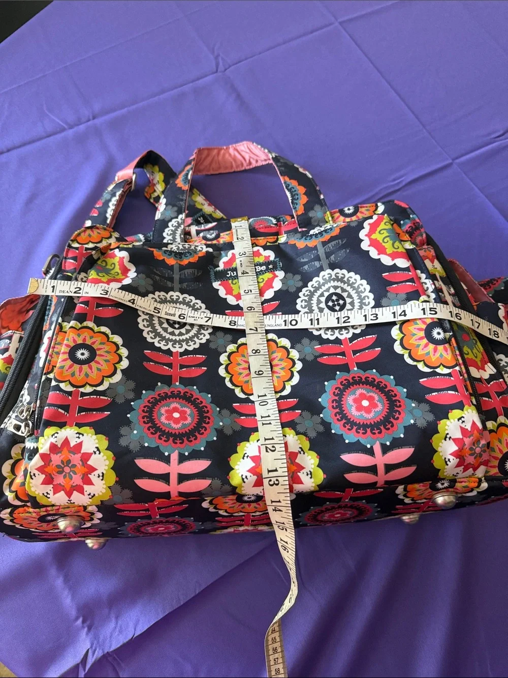 Ju Ju Be Legacy Collection Be Prepared Diaper Bag. Dancing Dahlias